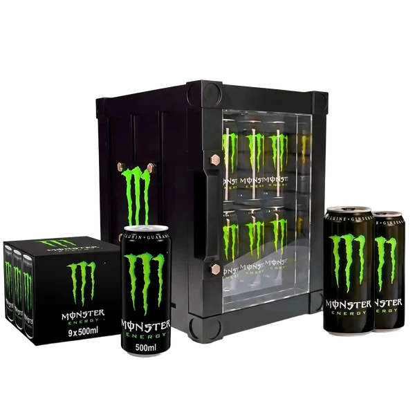 Monster Energy Testpaket – 9 × 500 ml plus Mini-Kühlschrank gratis